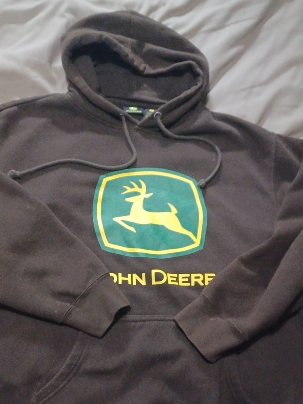 John Deere Men's Brown Logo Hoodie Sweatshirt, Medium